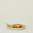 Ginori dinner plate in citrino with quiche and fork