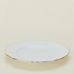 Ginori round platter in white with gold rim