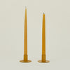 Essential Metal Candle Holders, Set of 2 - Mustard