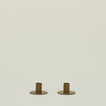 Essential Metal Candle Holders, Set of 2 - Olive