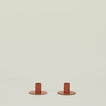 Essential Metal Candle Holders, Set of 2 - Terracotta