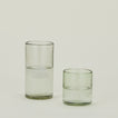 Two Recycled Cantina Tumbers in various sizes, filled with water.