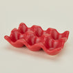Ceramic half dozen egg holder in red