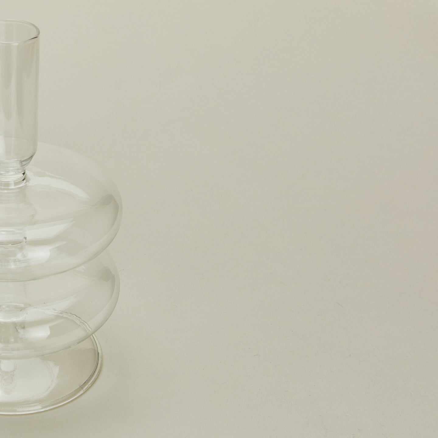 Close up view of Bubble candle holder in clear