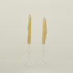 Pleated candle holders in clear with tapers