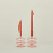 Bubble candle holder in pink with tapers