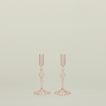 Pleated candle holders in pink