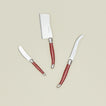 Jean Dubost cheese knives in red