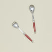 Jean Dubost salad servers in red