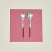 Jean Dubost salad servers in red