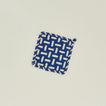 Parquet potholder in blue and yellow