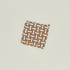 Parquet Handwoven Pot Holder - Flax/White