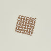Parquet potholder in flax and white