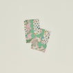 A set of two mixed floral napkins in a peony pattern. 
