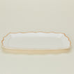 Close up view of ogee edge rectangular tray