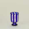 Striped Murano Wine Glass - Cobalt