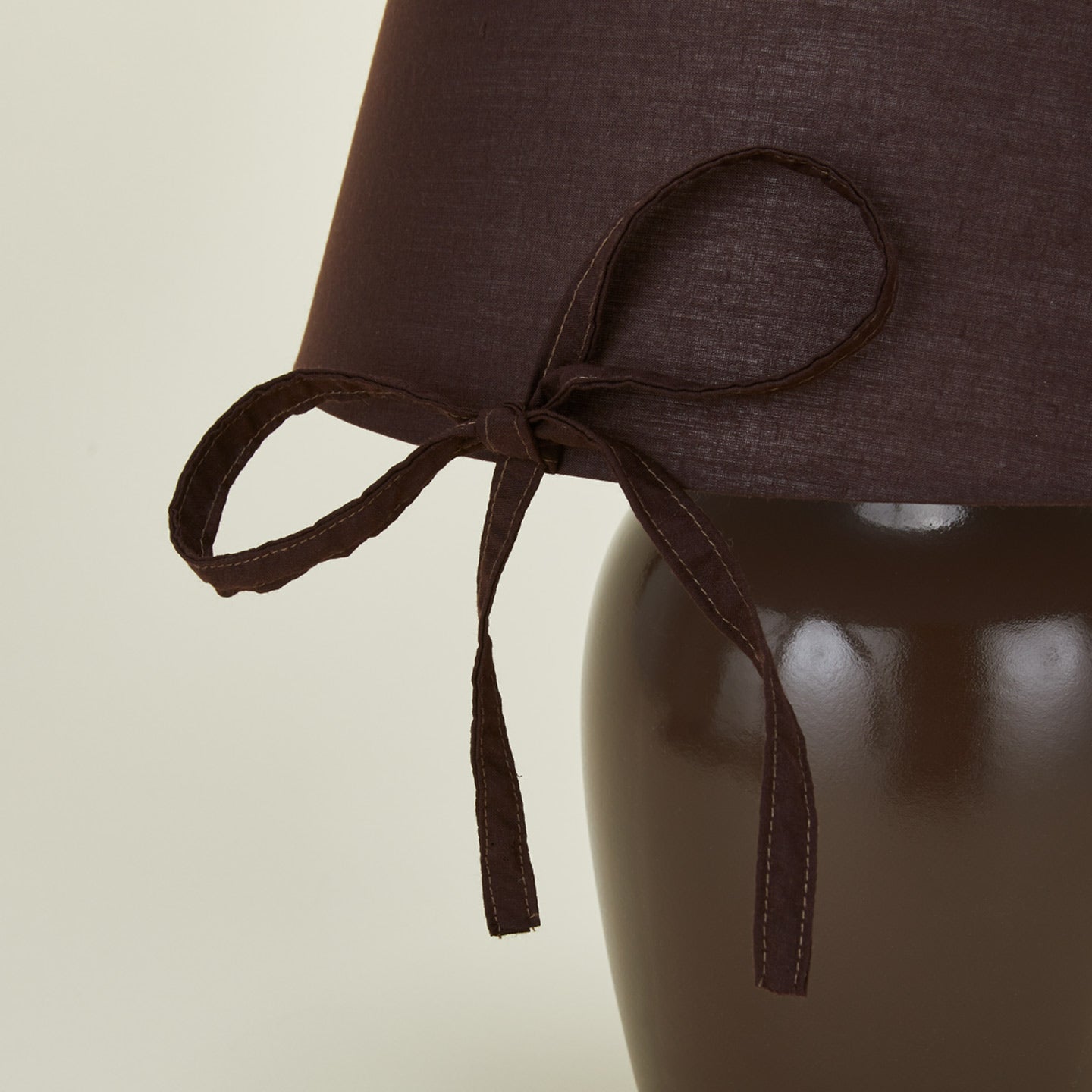 Close up view of Burgundy Bows Table Lamp