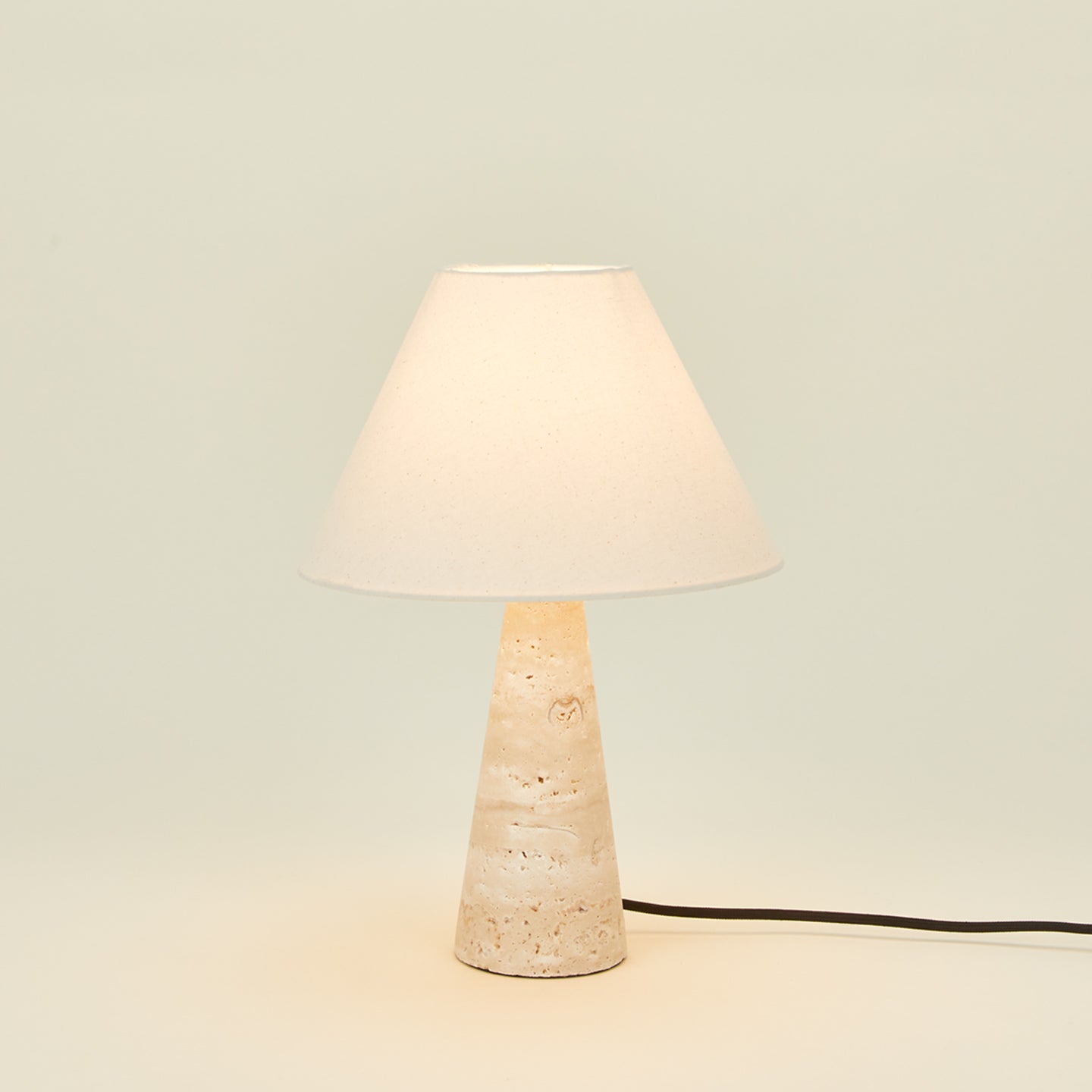 Tall Silee Travertine Lamp