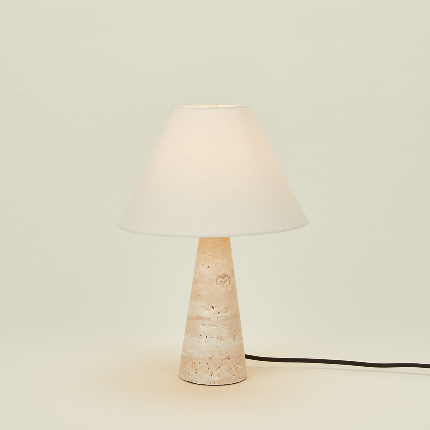 Tall Silee Travertine Lamp
