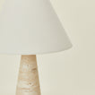 Close up view of Tall Silee Travertine Lamp