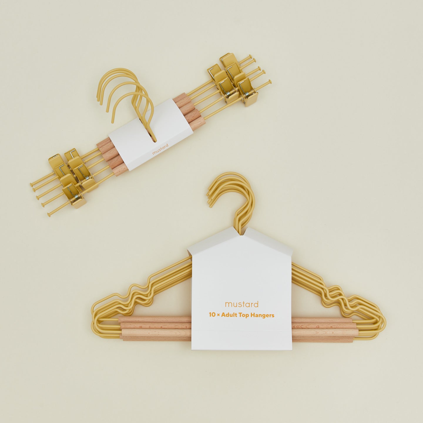 Top and clip hangers in butter