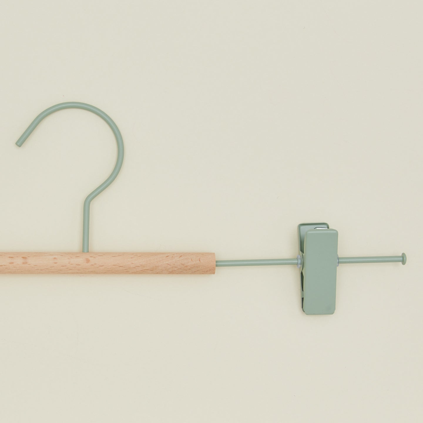 Close up view of Clip hanger in sage