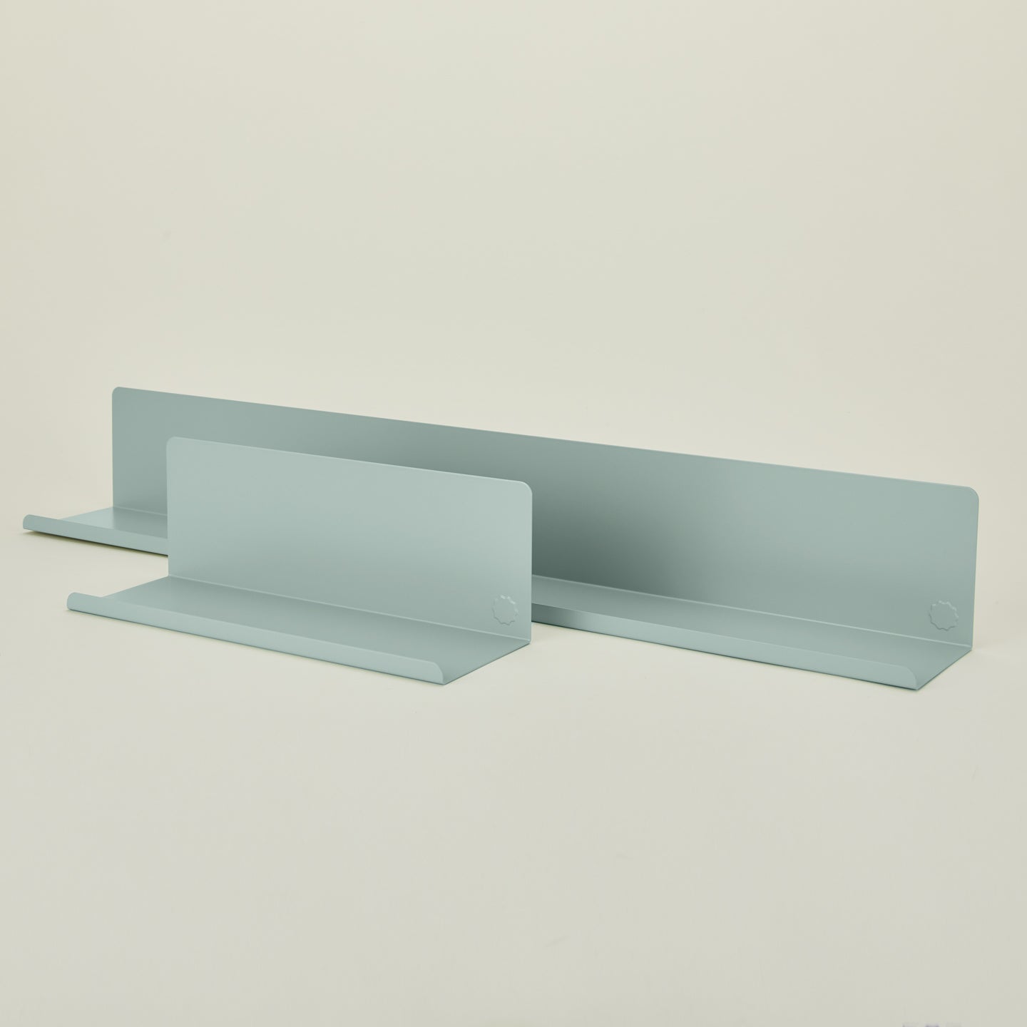 Ledge shelves in sage