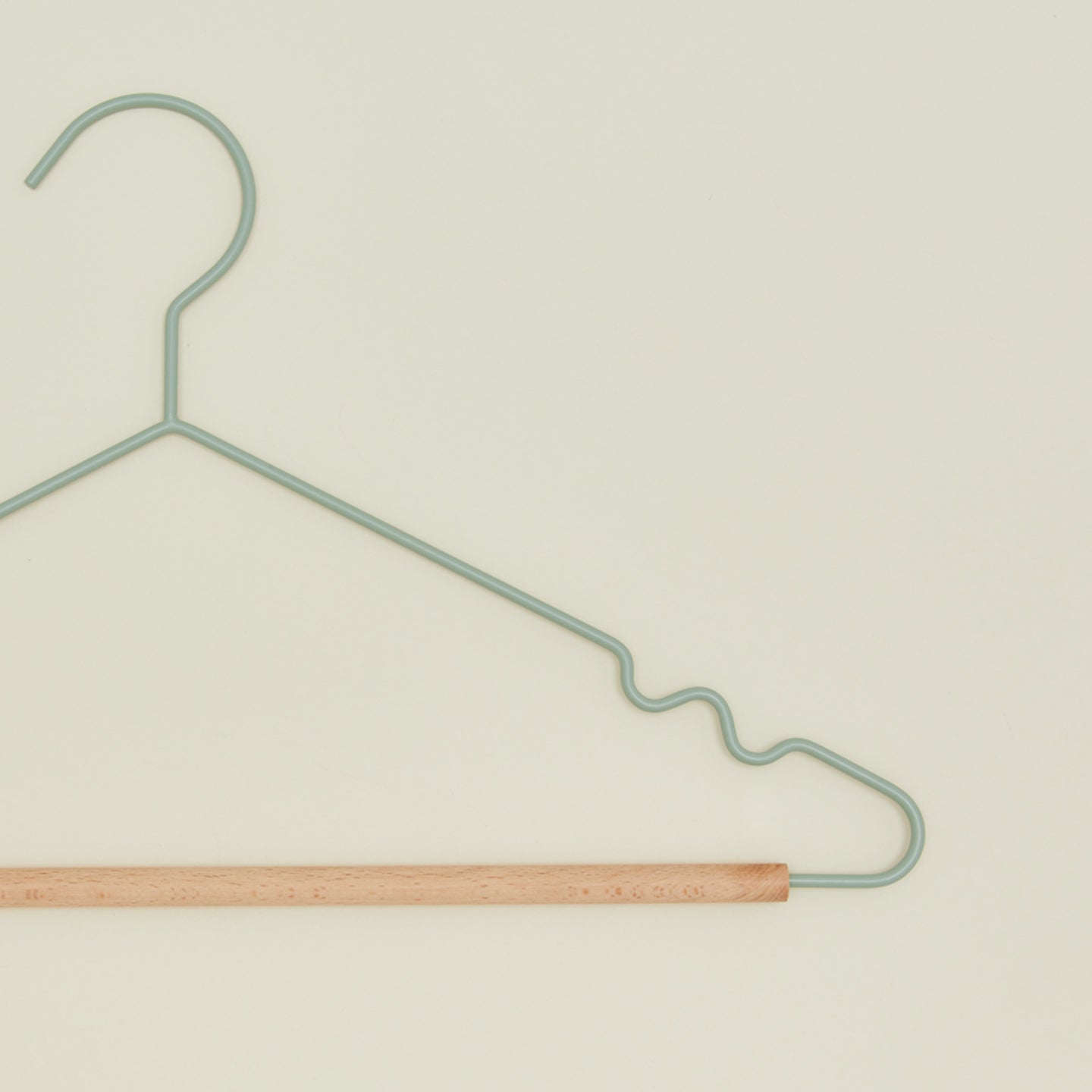 Close up view of Top hanger in sage