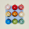 Multicolor Medium Glass Ornament, Set of 9