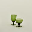 Optic coupe and goblet in olive