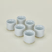 Set of 6 porcelain european style egg cups in white