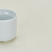 Detailed view of porcelain european style egg cup in white