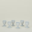 Set of 6 porcelain traditional egg cups in white