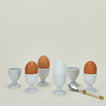 Set of 6 porcelain traditional style egg cups in white