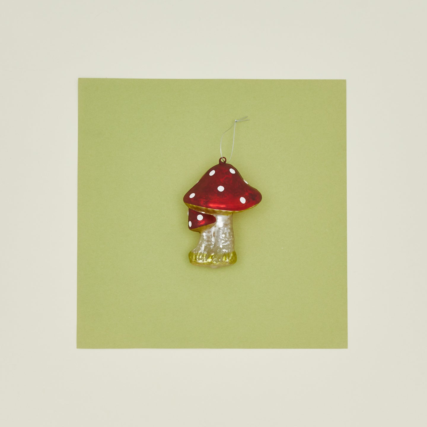Glass mushroom ornament