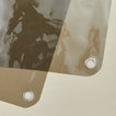 Close up view of sunny shower curtain in night ride