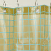 Sun grid shower curtain in olive