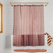Sunny shower curtain in rose in bathroom