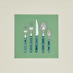 Bistrot Flatware in aquamarine.