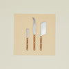 Teak Set of 3 Cheese Knives