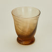 Detailed view of Sharland spiral tumbler in brown.
