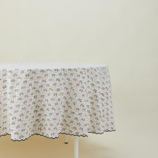 Little Flowers Round Tablecloth - Green