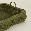 Close up view of Hadley tray in olive