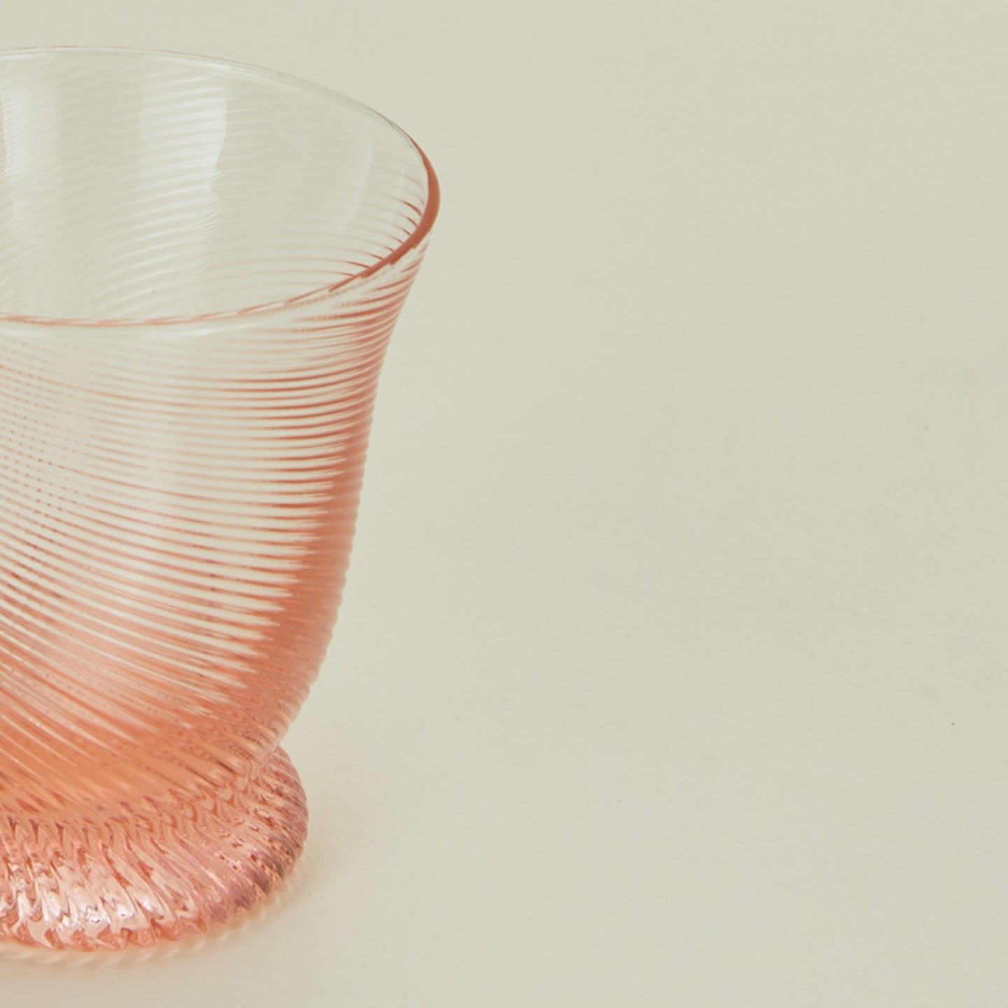 Close up view of Spiral tumbler in pink