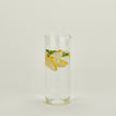 Simple glass pitcher filled