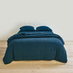 Simple linen bedding in peacock