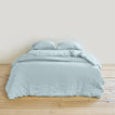 Simple linen bedding in sky