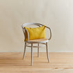 Simple linen pillow in mustard