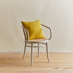 Simple linen pillow in mustard