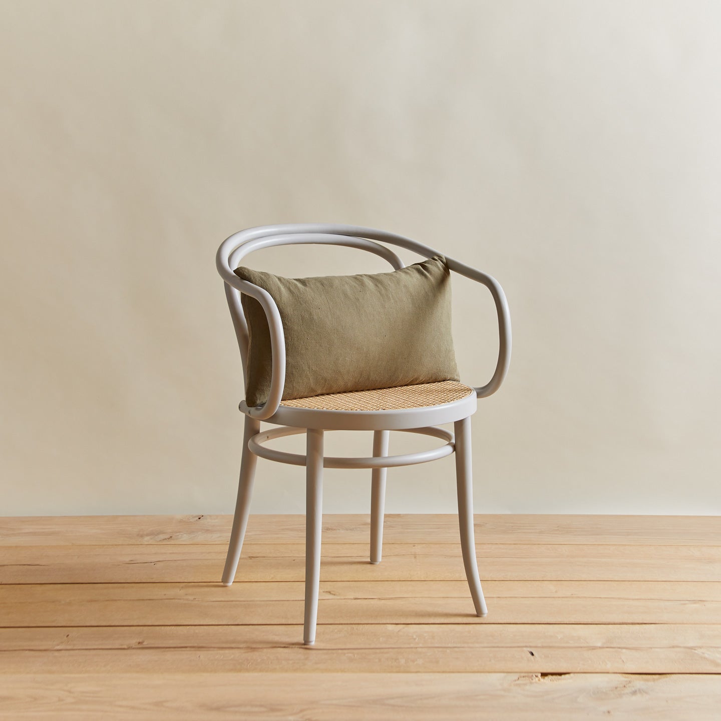 Simple linen pillow in olive